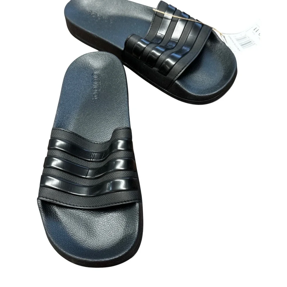 Adidas Adilette Shower Slides Black 3-Stripes Sandals GZ3772 Mens 10 Womens 11